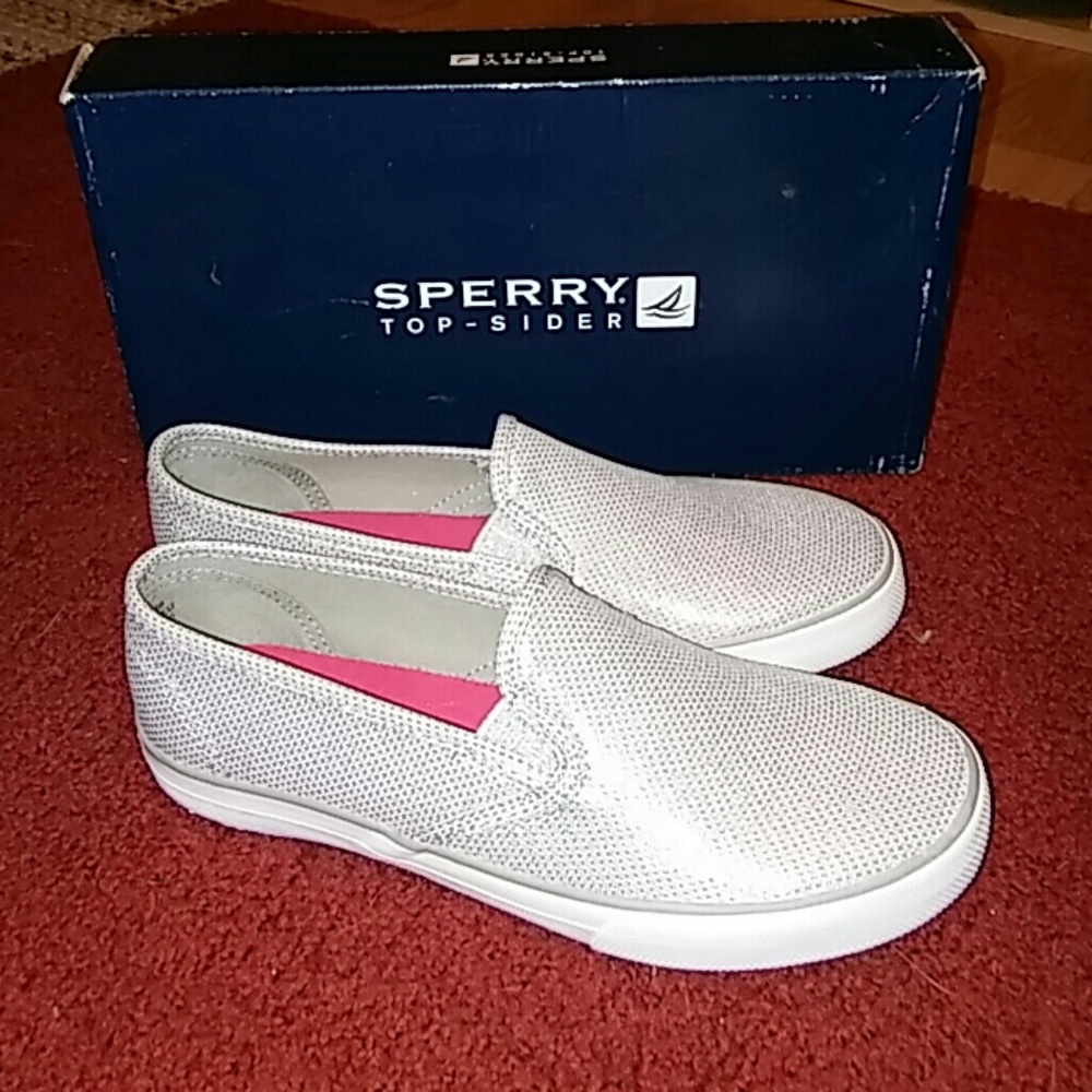 Sperry Top-Siders Seaside Silver Girls Slip-ons